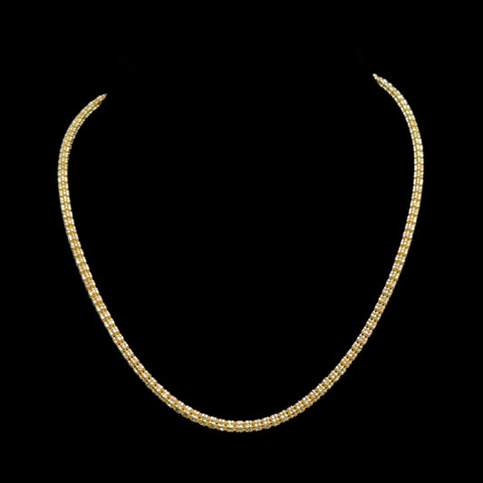 Cadena de oro amarillo con forma de luna y hielo, 17,3 gr, 3,8 mm, 10 quilates, 18"