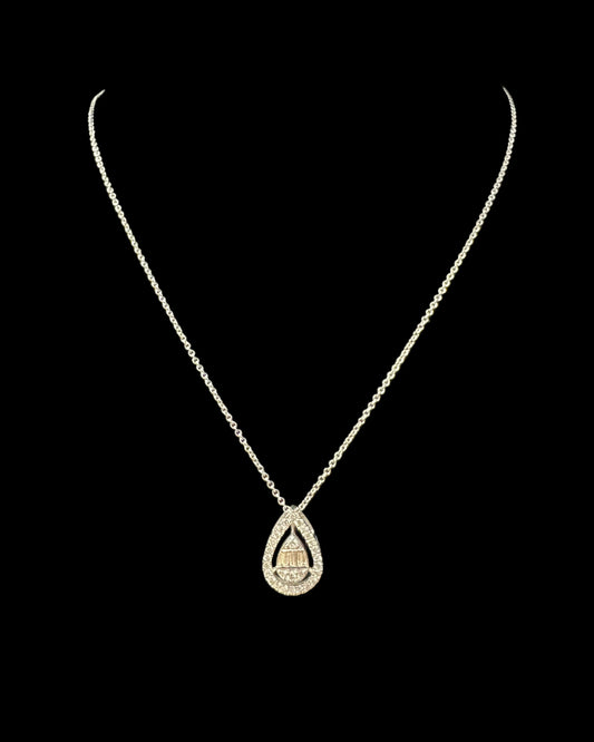 Pear Shaped Necklace 0.41CT 3.1GR 14K 16"