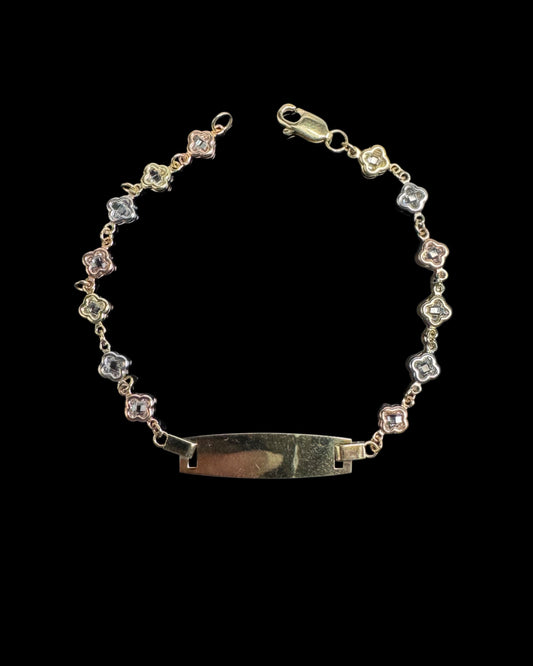 14K GOLD BABY ID FLOWER BRACELET (2.5GR 6")