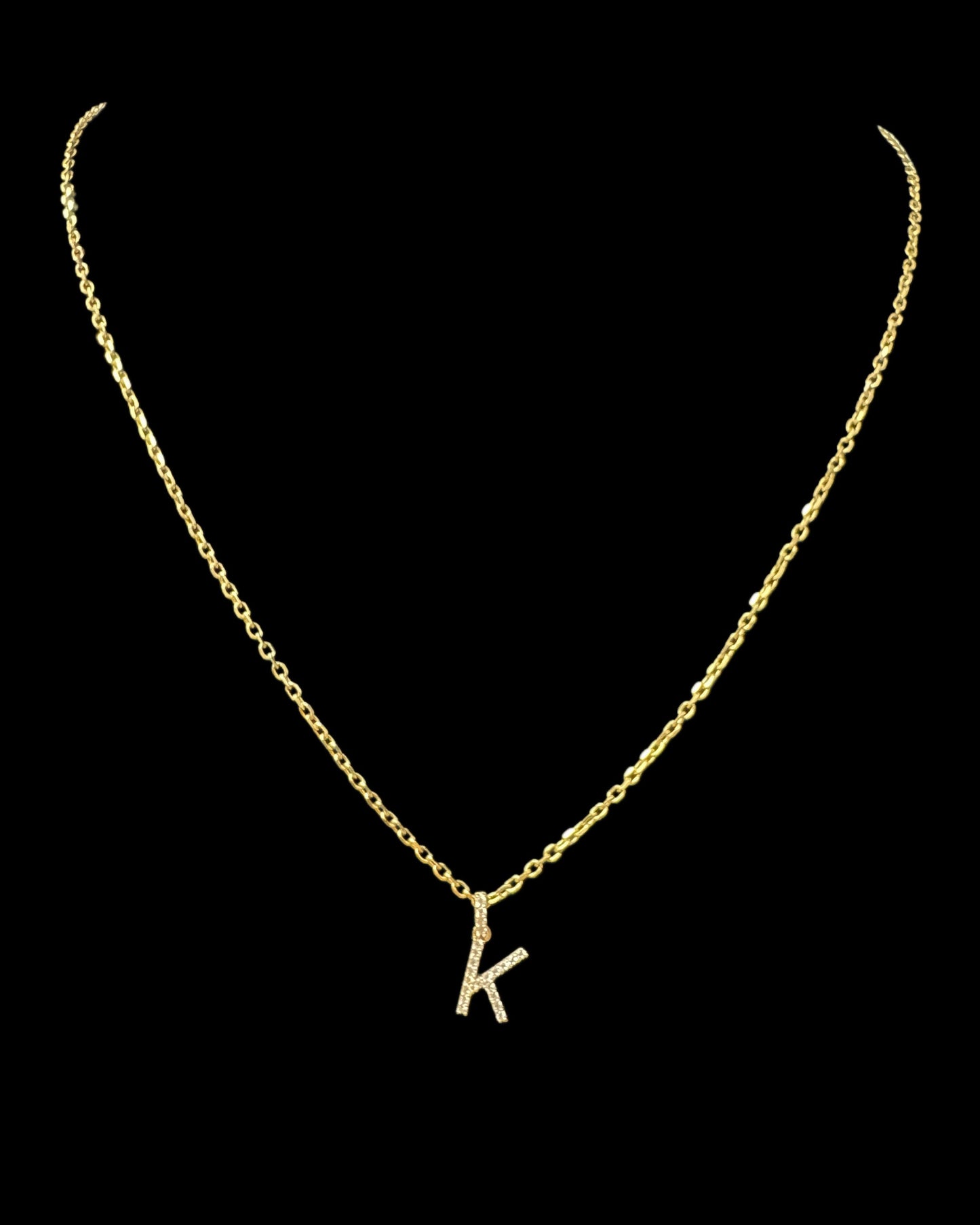 Letter K Necklace 3.4GR 14K 18"