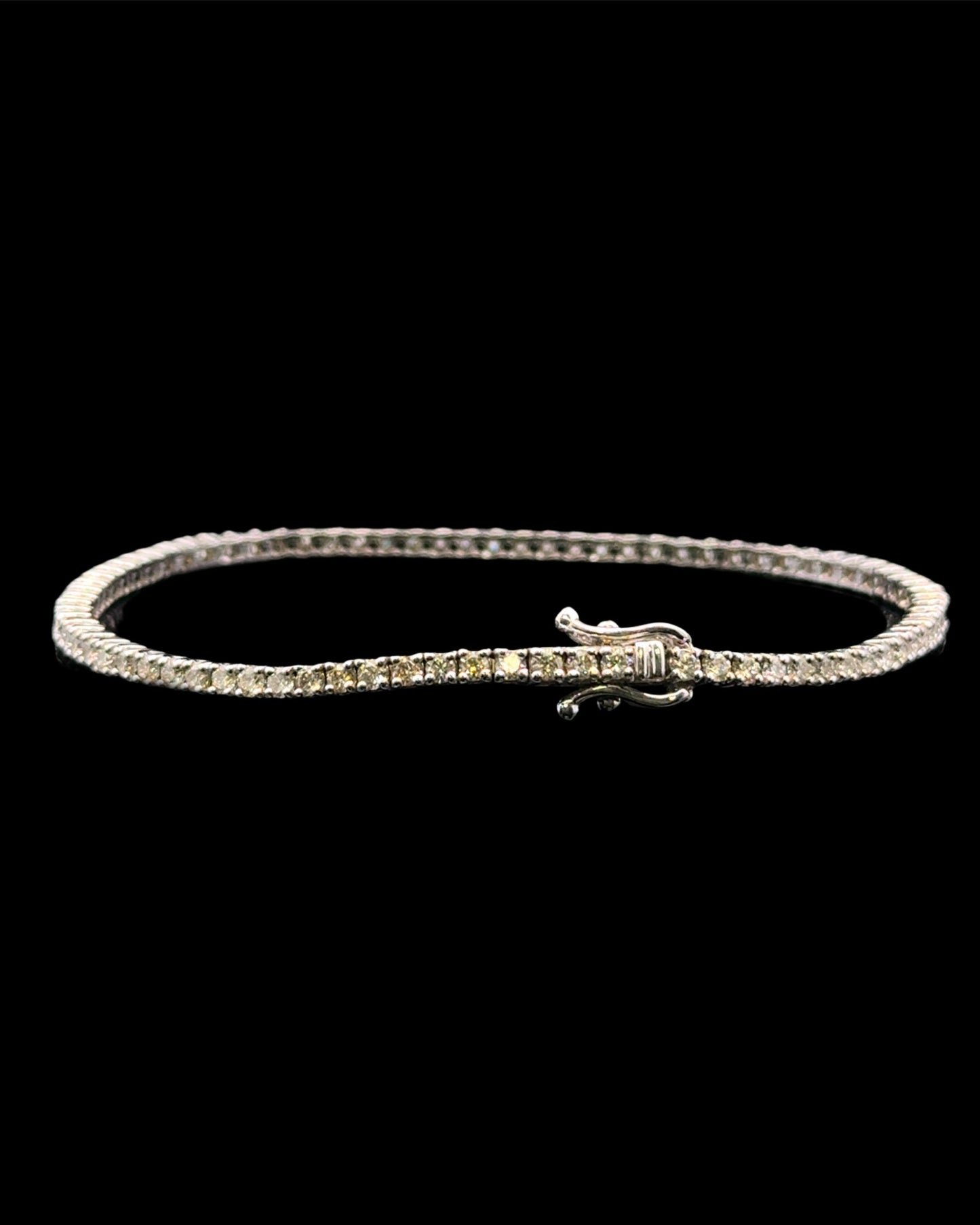 14K WHITE GOLD TENNIS BRACELET (2.46CT 6.3GR 2.2MM  7")