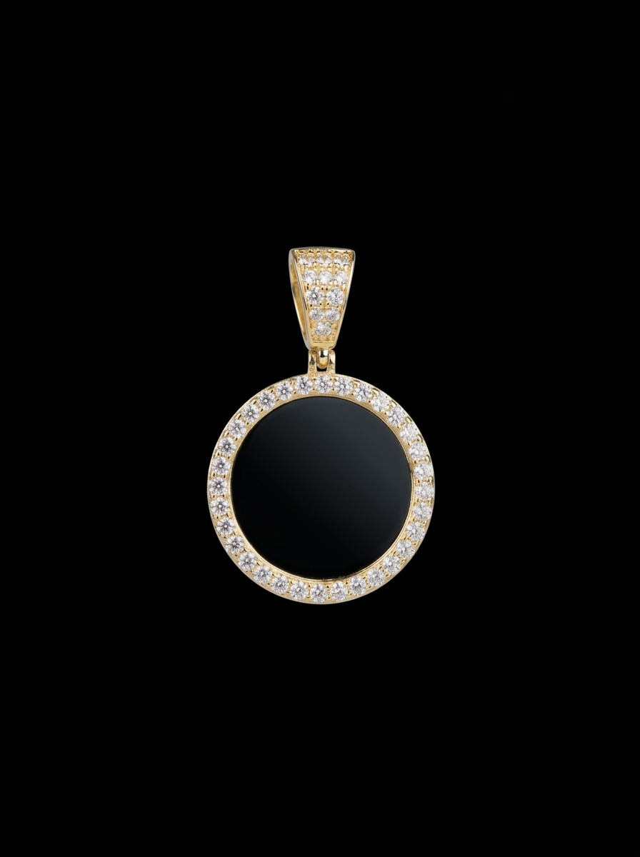 14K GOLD PICTURE PENDANT CZ (2GR)