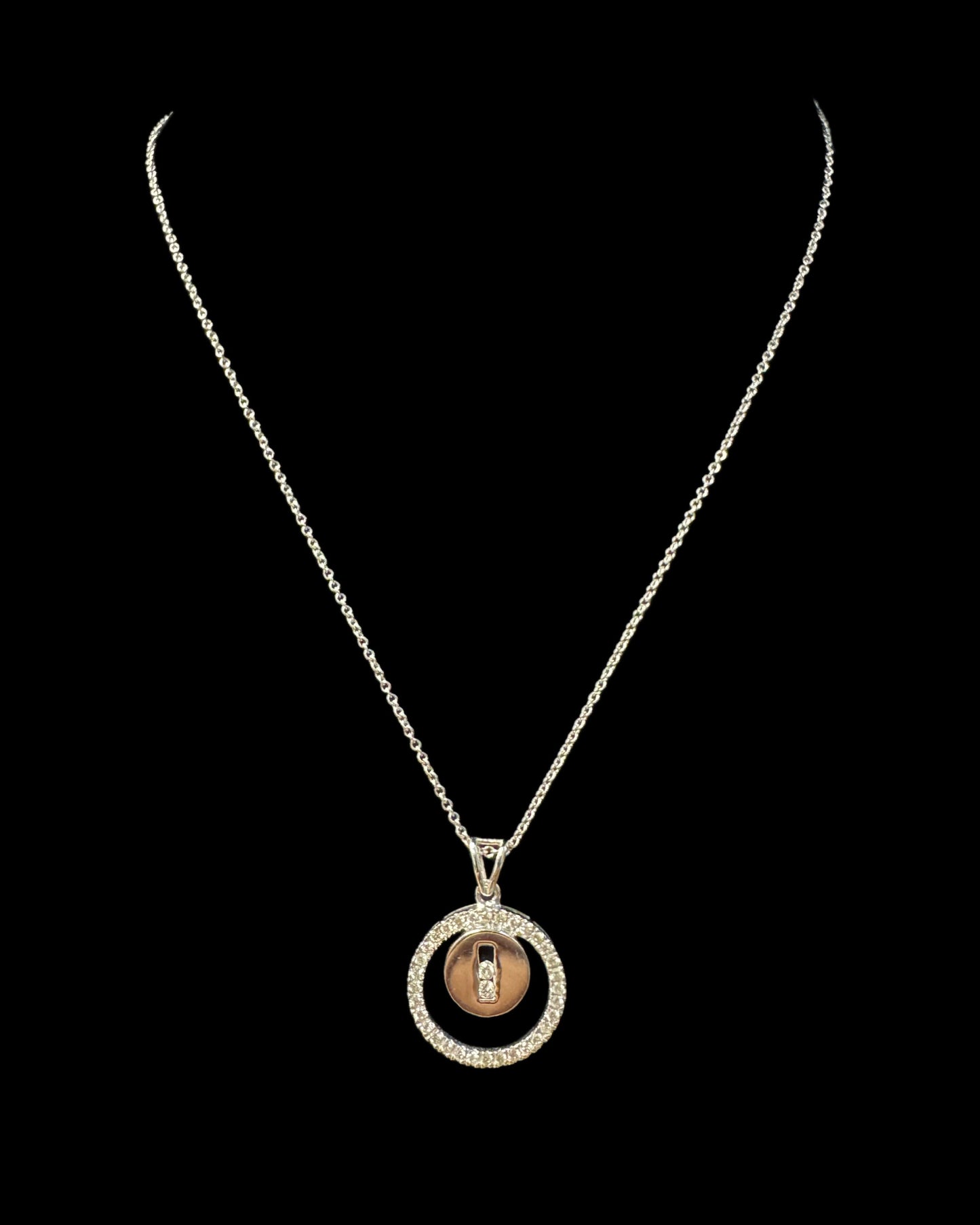 Yellow Gold Circle Necklace  0.54CT 5.1GR 14K 16"