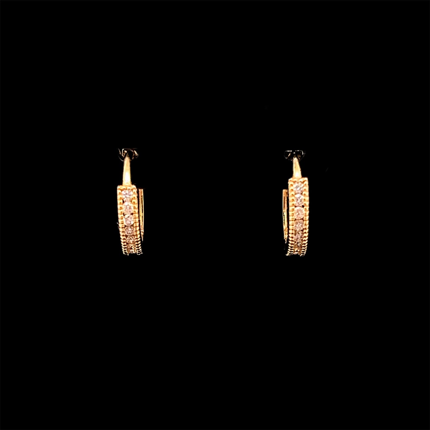 ARETES ARO AMARILLO SMALL 0.10CT 14K