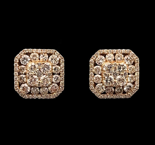 ARETES DIAMANTES CUADRADO YELLOW 3.08CT 4.5GR 14K