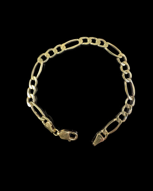 BRACELET FIGARO HOLLOW 4.9GR 6MM 14K 7.5"