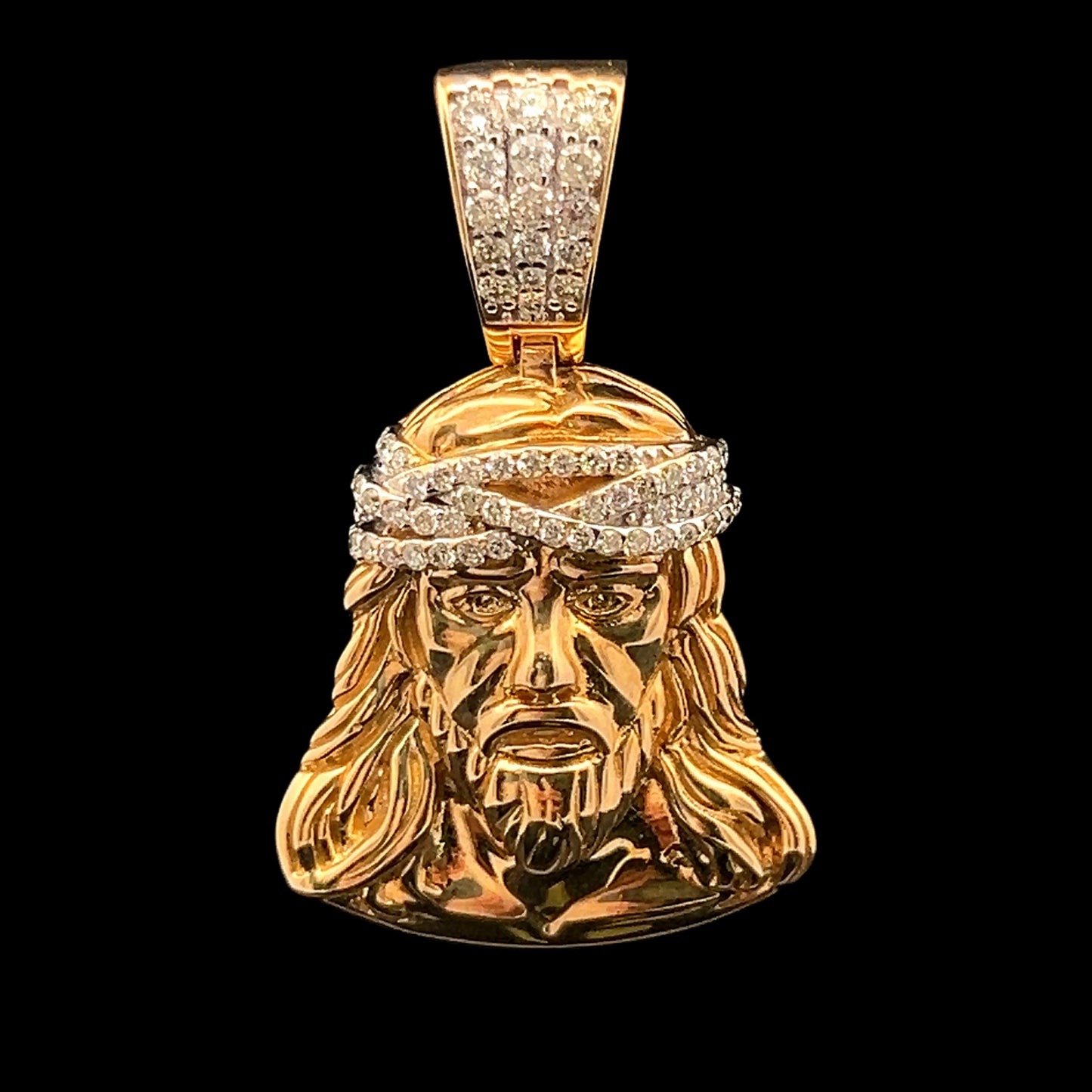 Yellow Gold Jesus Piece 0.62CT 8.9GR 14K