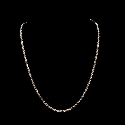 Hollow White Gold Rope Chain 5.6GR 3MM 14K 20"