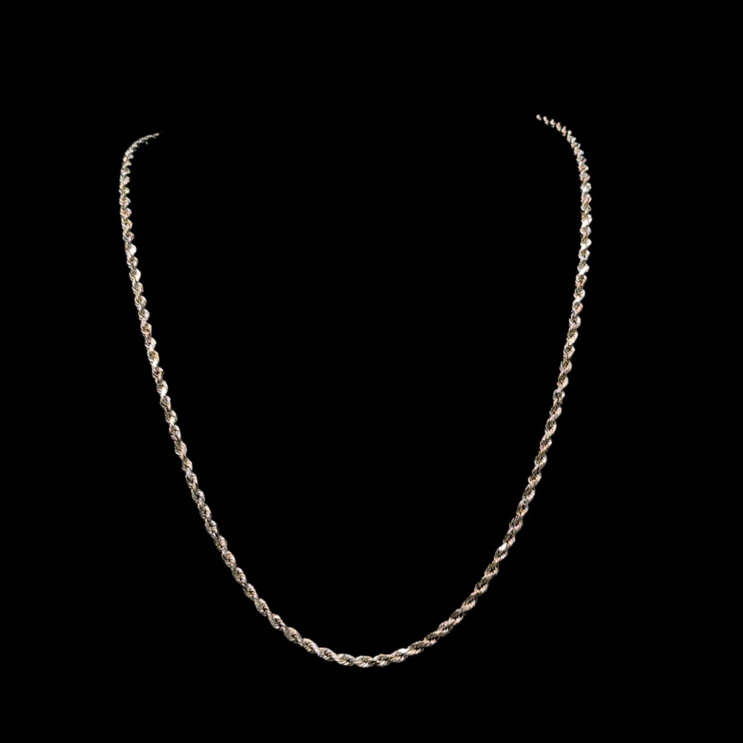 Hollow White Gold Rope Chain 6.2GR 3.2MM 14K 22"