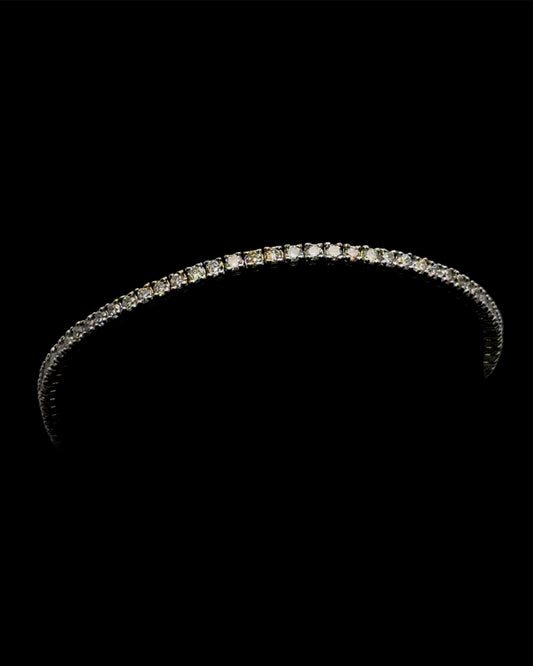 Pulsera de tenis de oro blanco de 2 quilates, 5,4 gr, 2 mm, 14 quilates, 7"