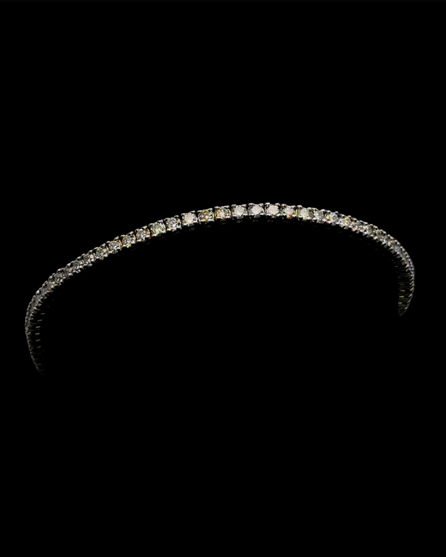 Pulsera de tenis de oro blanco de 2 quilates, 6,7 gr, 2 mm, 14 quilates, 7"