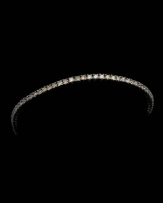 Pulsera de tenis de oro blanco de 2,6 quilates, 6,3 gr, 2,3 mm, 14 quilates, 7"
