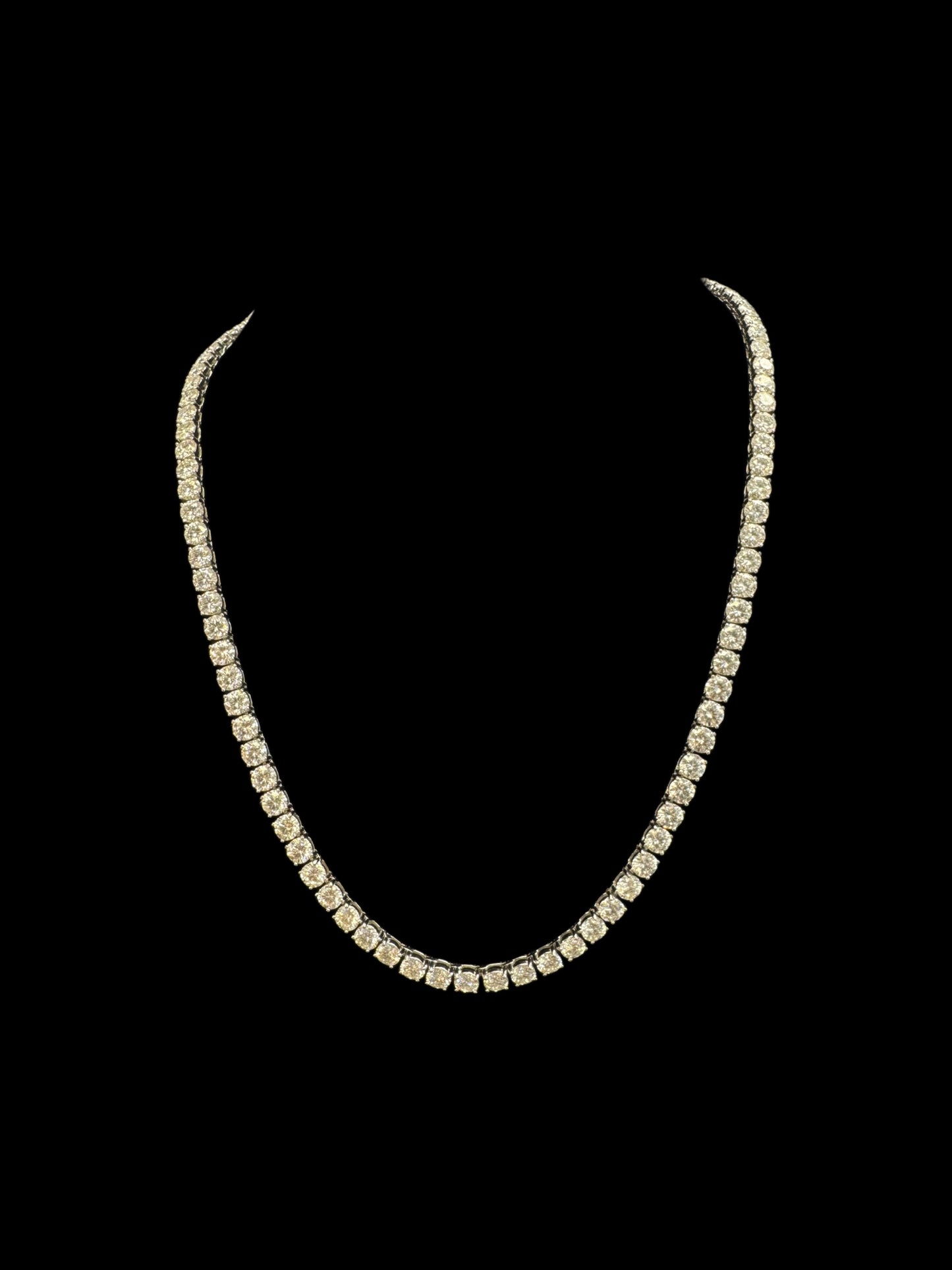 925 SILVER MOISSANITE TENNIS CHAIN (41.8GR 5MM 47.97CTW VVS 22")