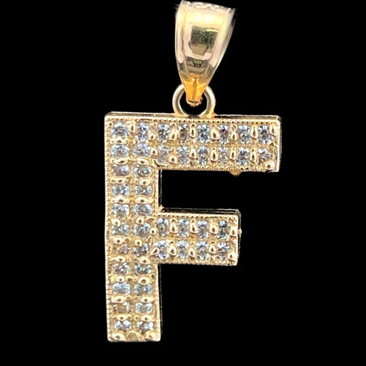 PENDANT LETRA F CZ 1.2GR 14K