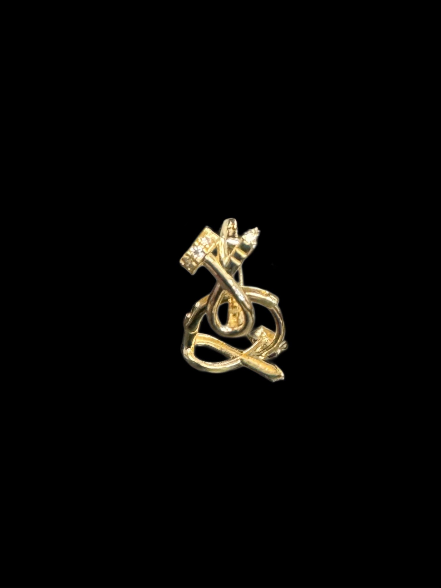 14K GOLD HUGGIES ZIRCONIAS  EARRINGS (1.4GR)