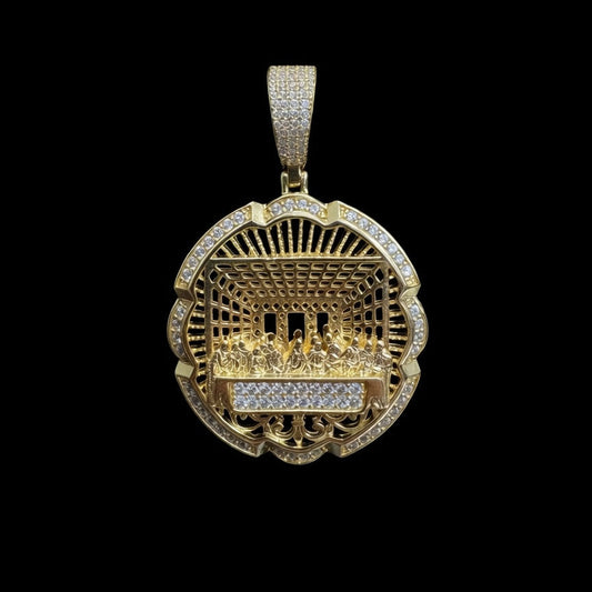 925 SILVER LAST SUPPER CZ PENDANT (13.2GR)