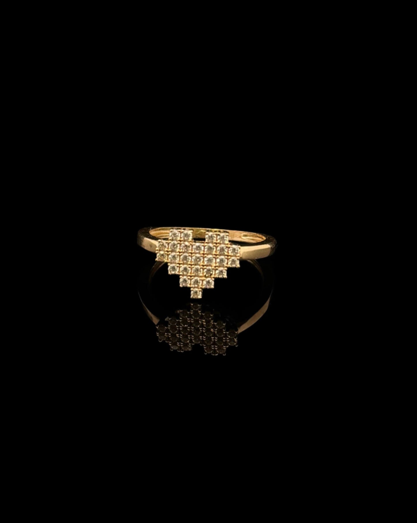 14K GOLD CZ HEART RING (2.5GR 7")