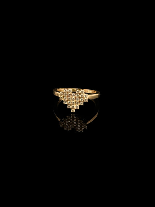 14K GOLD CZ HEART RING (2.5GR 7")