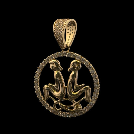 PENDANT SIGNO ZODIACO GEMINIS CZ 5.4GR 14K