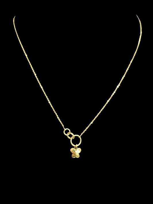 14K GOLD NECKLACE BUTTERFLY (2GR 18")