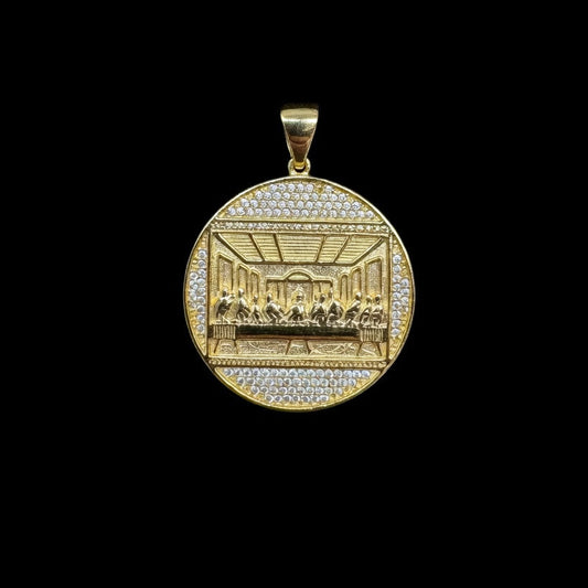 925 SILVER LAST SUPPER CZ PENDANT (7.6GR)