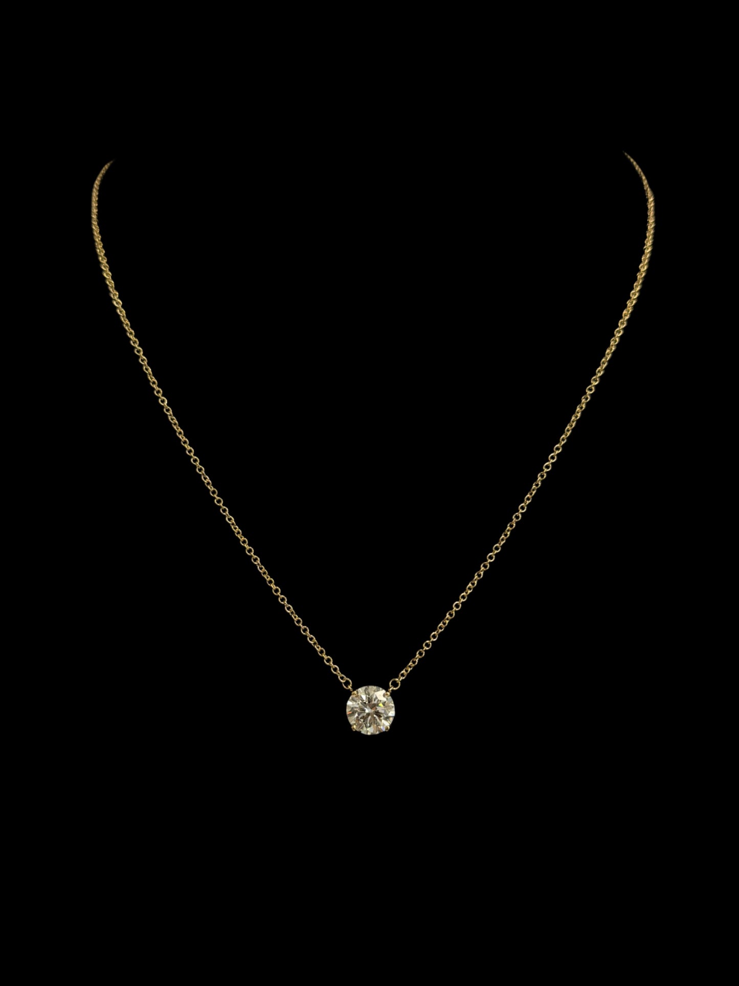 14K YELLOW GOLD NECKLACE LAB DIAMOND (3.4GR 18")