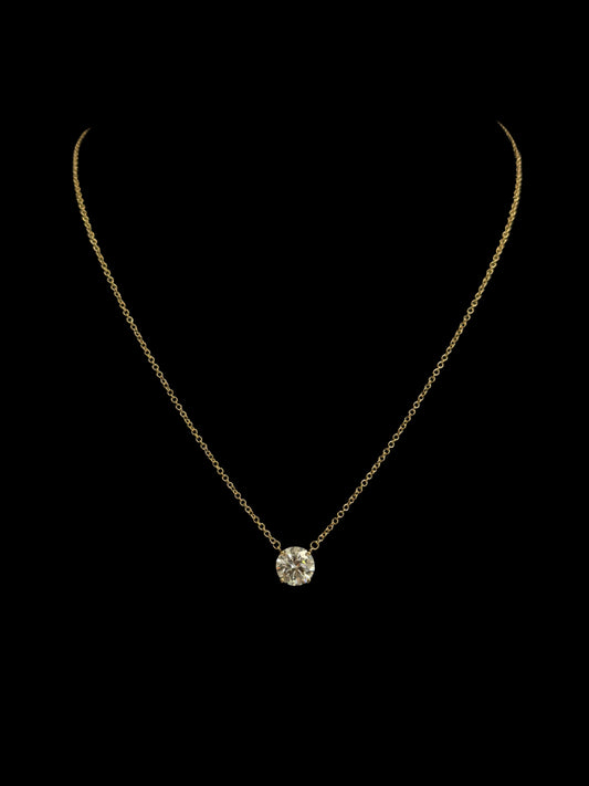 14K YELLOW GOLD NECKLACE LAB DIAMOND (3.4GR 18")