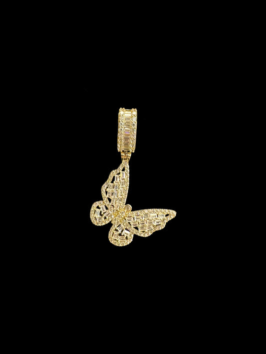 14K GOLD BUTTERFLY PENDANT CZ (3GR)