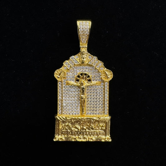 925 SILVER JESUS CHURCH PENDANT (13.9GR)