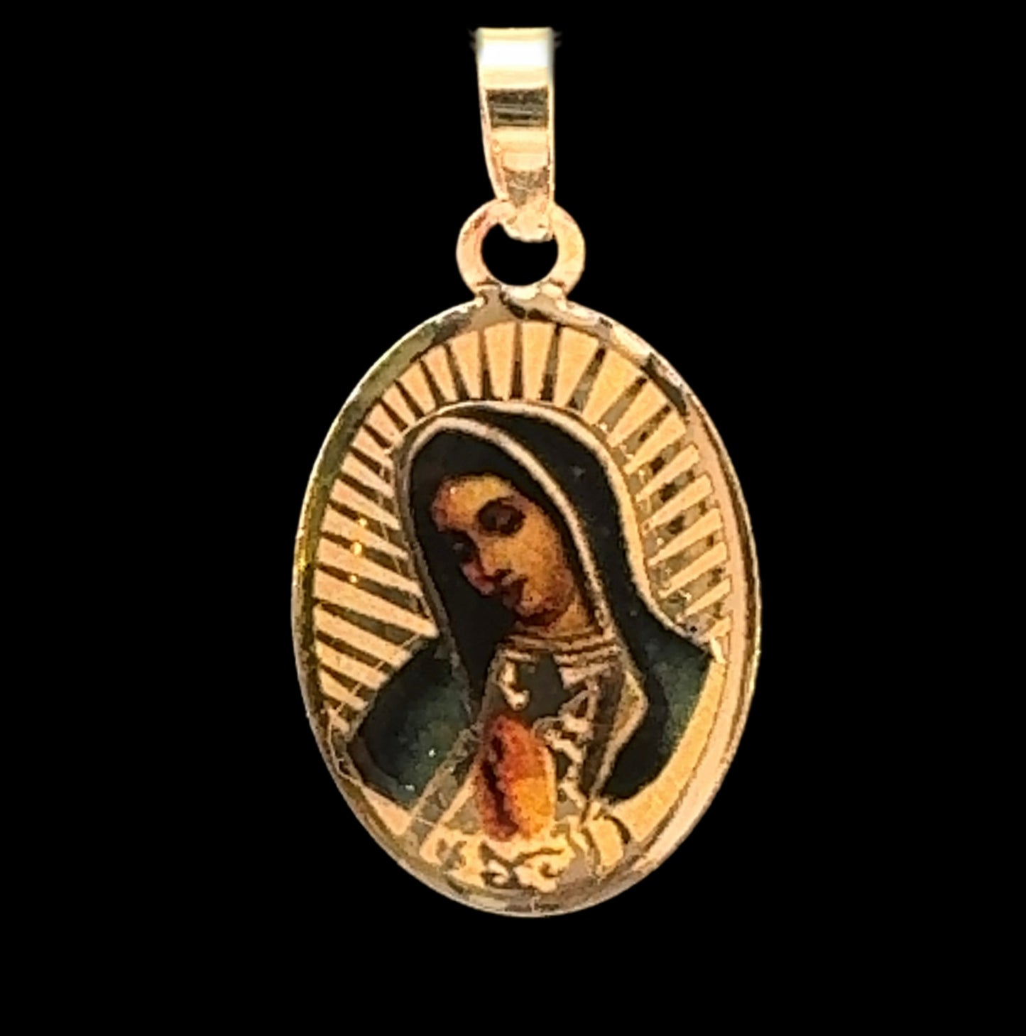 MEDALLA VIRGEN JESUS 0.5GR 14K