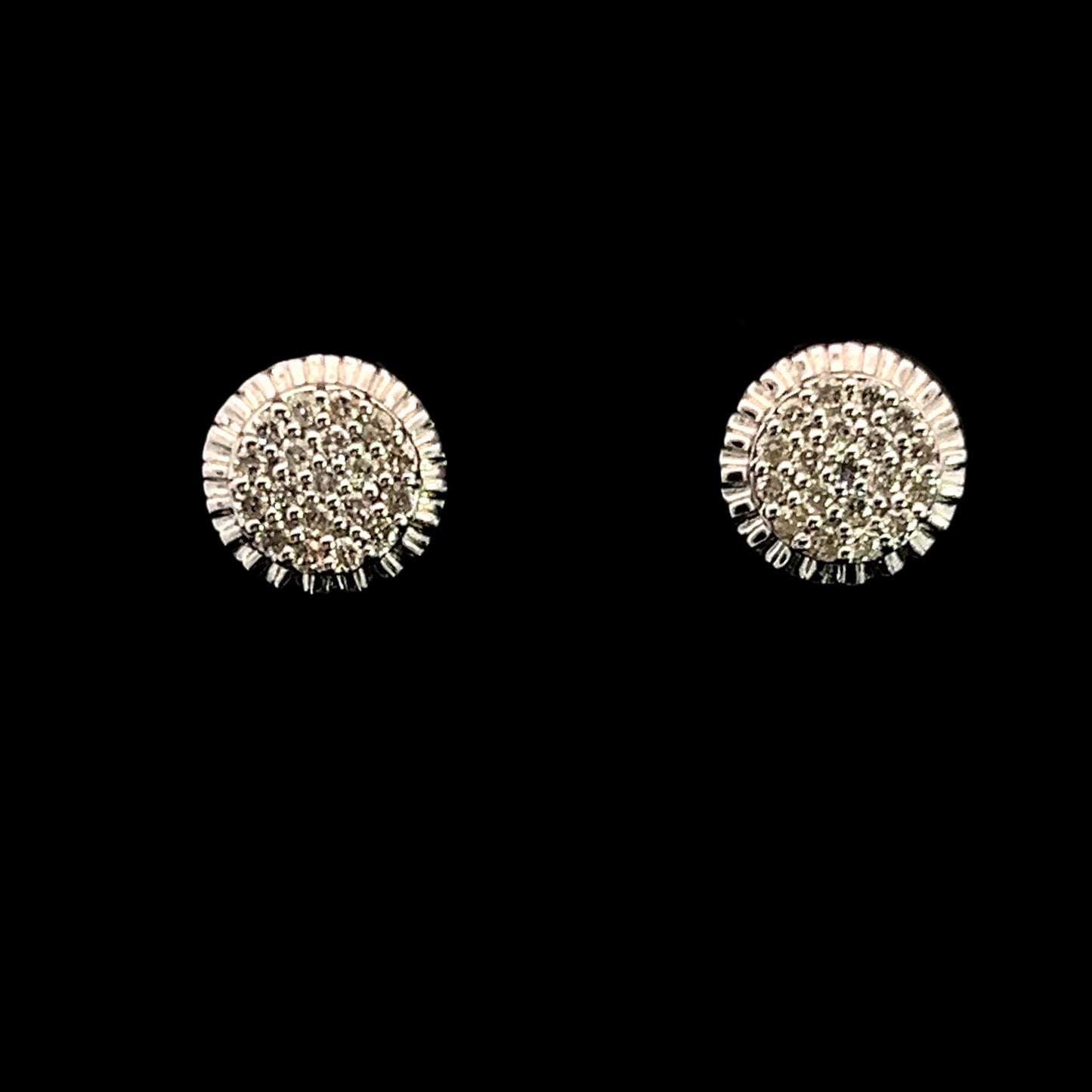 ARETES GIRASOL BLANCO 0.26CT 14K