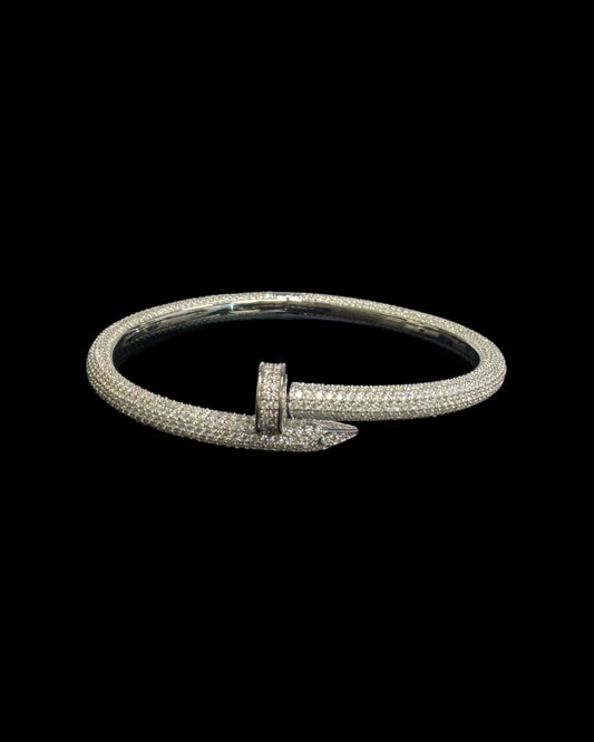 925 SILVER  MOISSANITE BANGLE (25.7GR 8.97CT VVS )