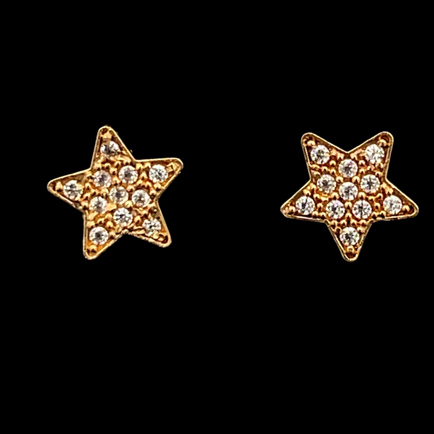 ARETES BEBE ESTRELLAS CZ 14K