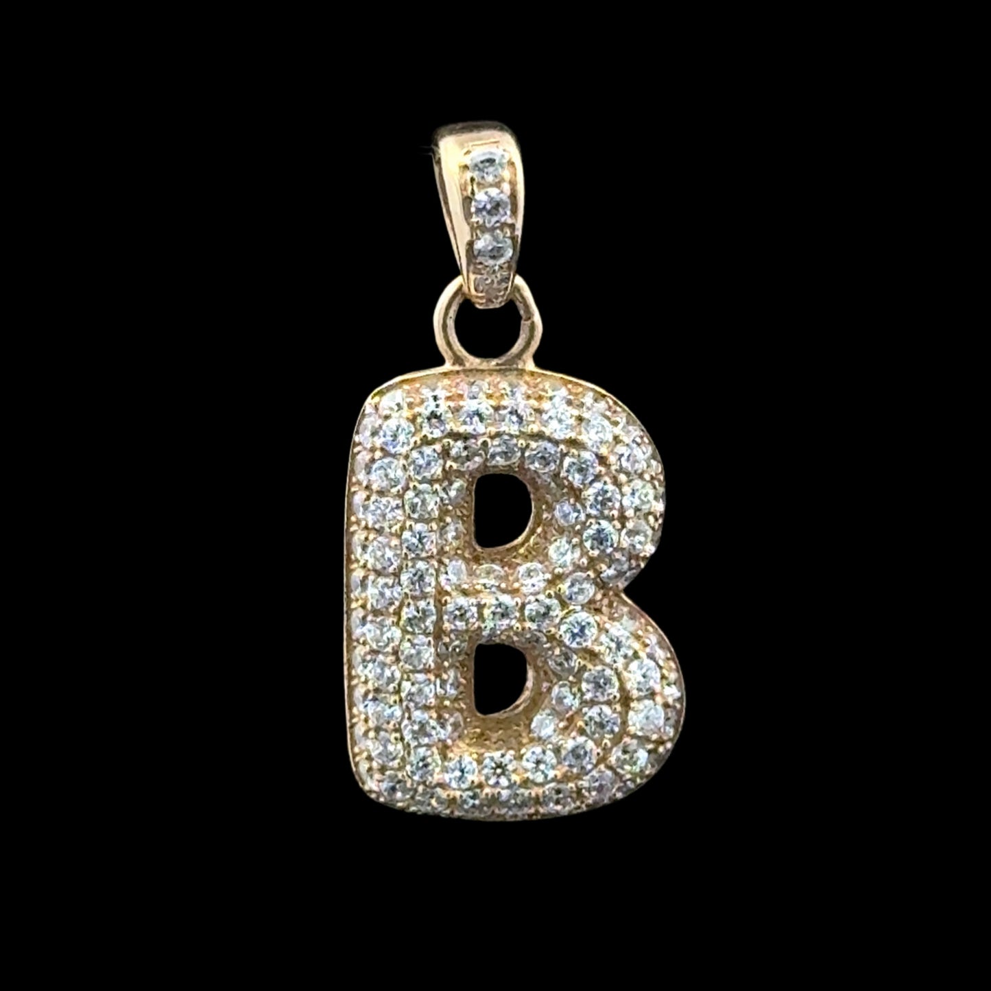 PENDANT LETRA B CZ 1.6GR 14K