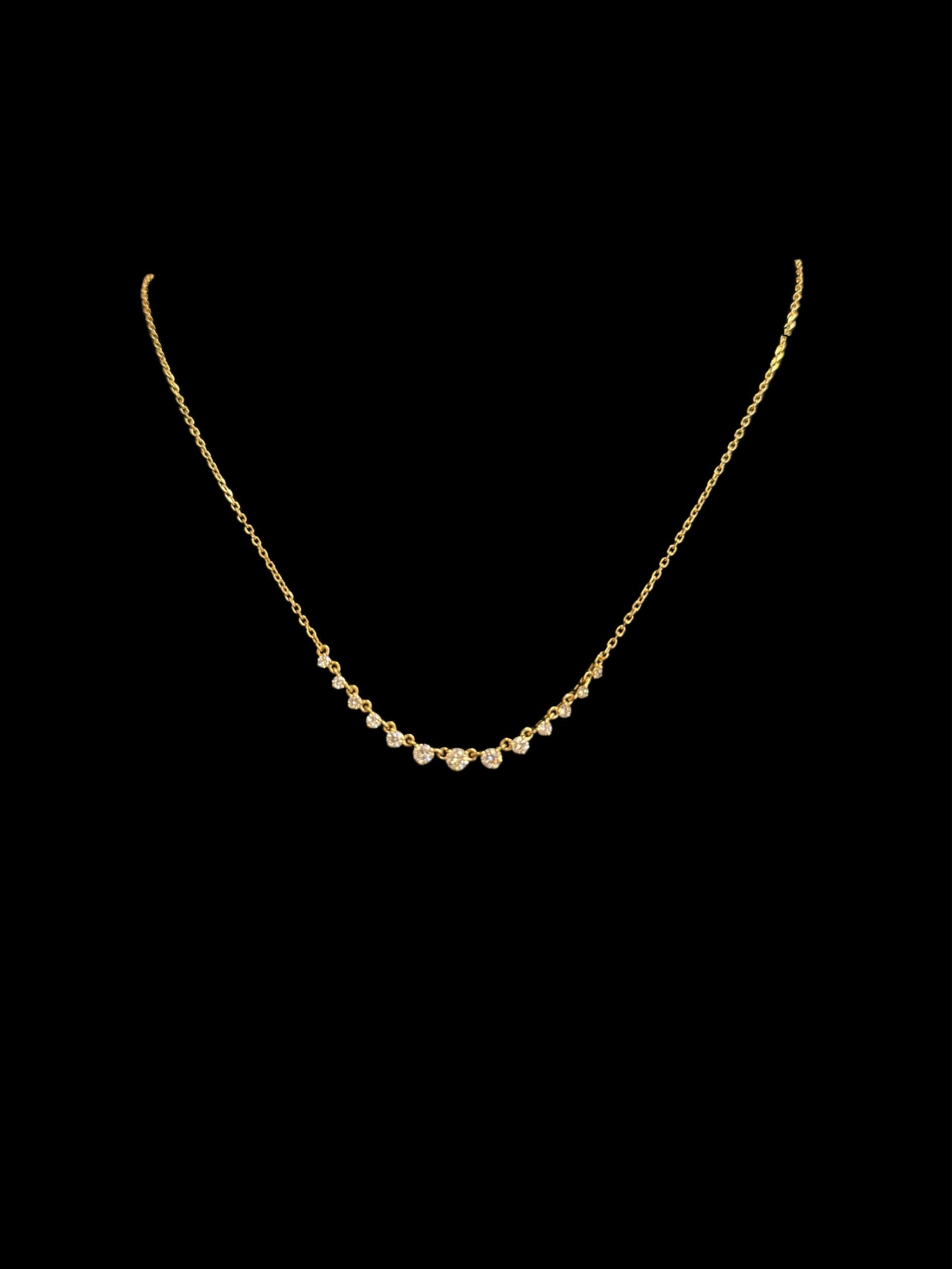 14K WHITE GOLD LAB DIAMOND NECKLACE (3.4GR 0.88CT)