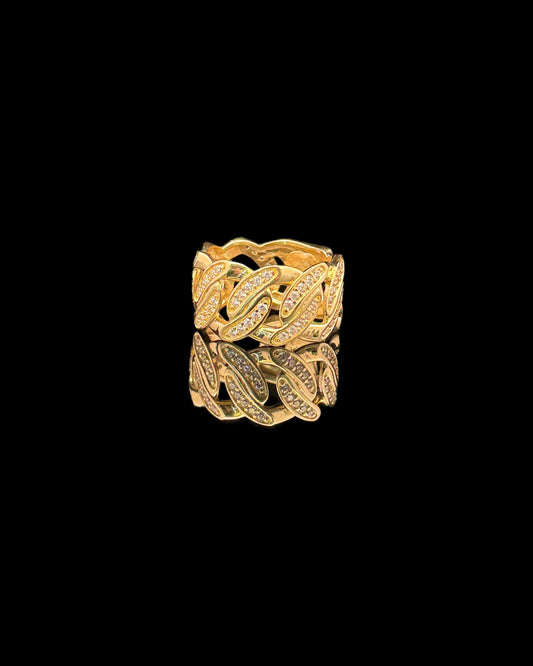 14K GOLD CUBAN RING CZ (9.7GR 10")