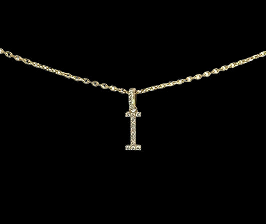 Letter I Necklace 2.3GR 14K 18"