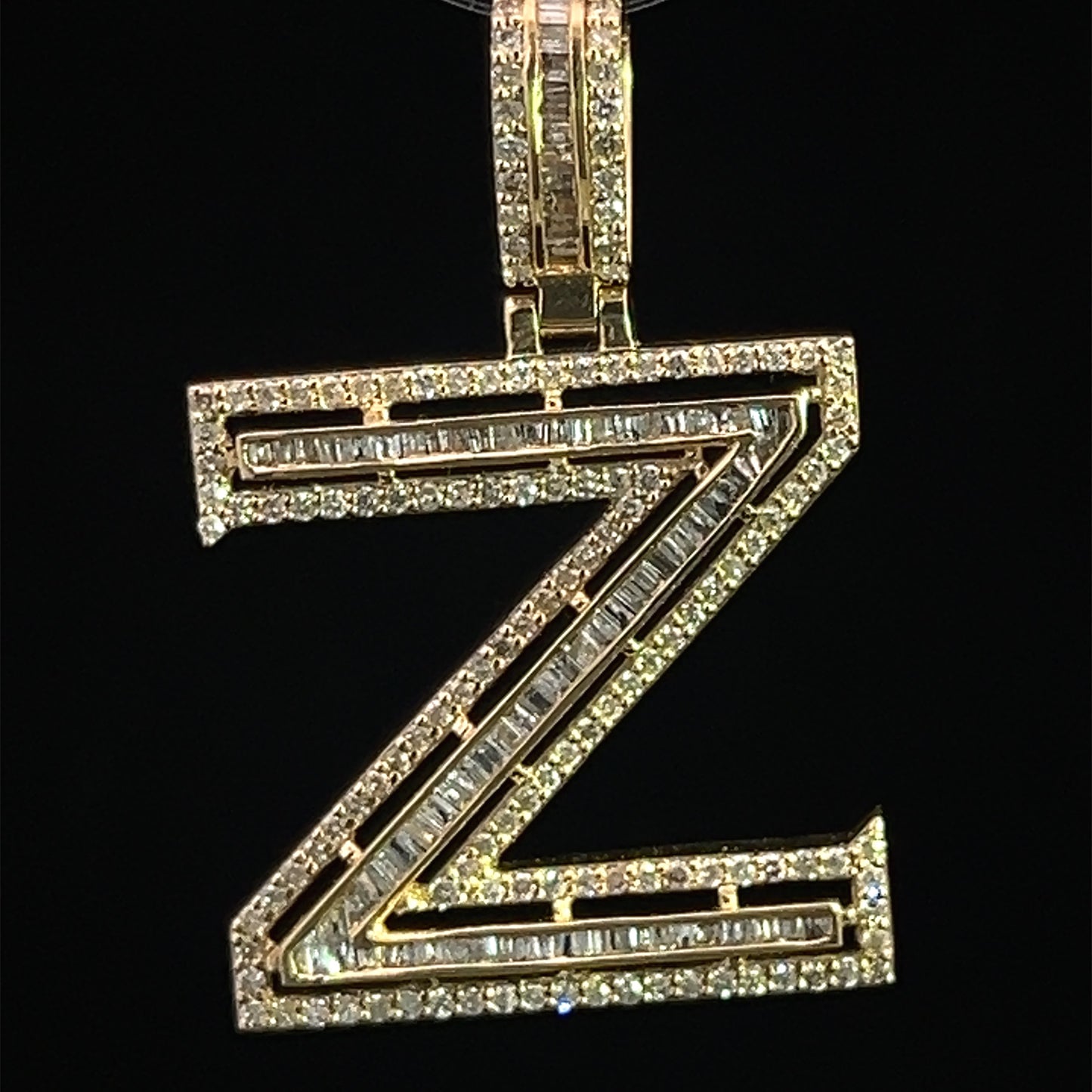 PENDANT LETRA Z BAGUETTES 1.07CT 3.6GR 14K