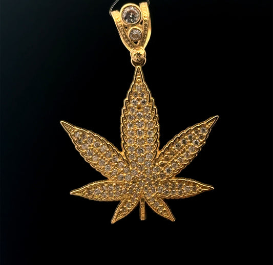 PENDANT MARIHUANA CZ 7.3GR 14K