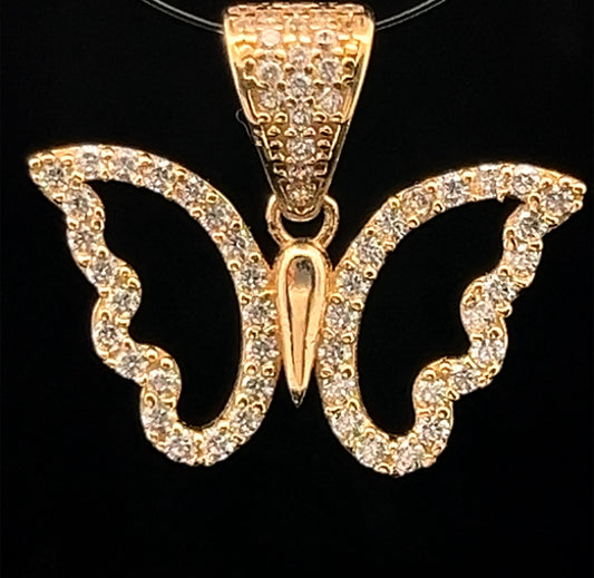 PENDANT MARIPOSA CZ 2GR 14K