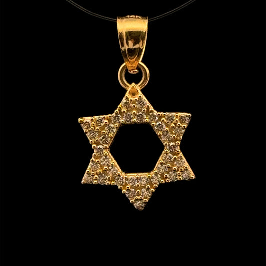 Star Of David Pendant (CZ) 1.5GR 14K