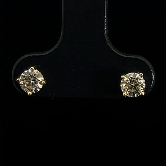 ARETES FLOR MEDIUM DIAMANTES 0.99GR 0.55CT 14K (EX ER 1502-0.25)