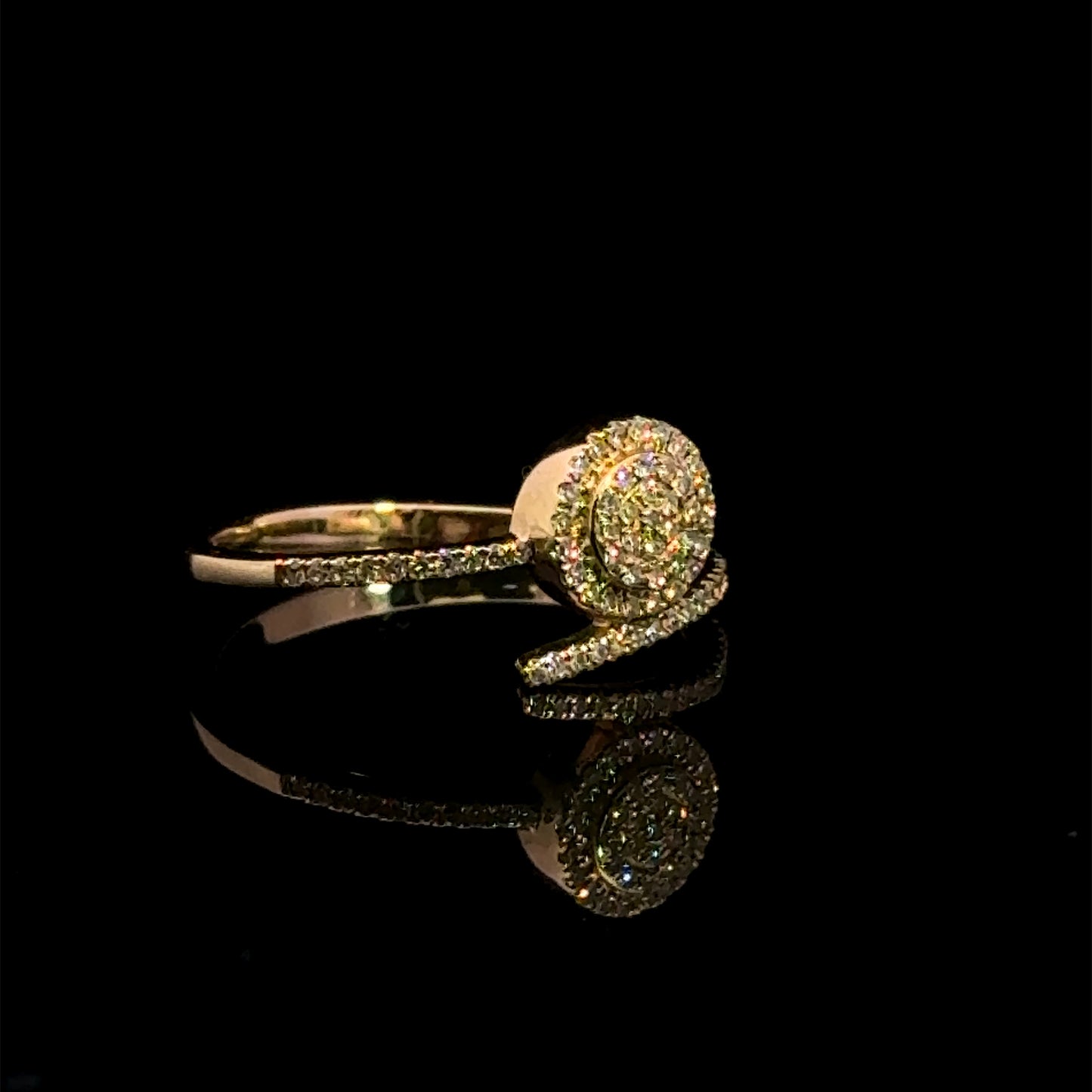 Yellow Gold Round Ring  0.23CT 2.6GR 14K 7"