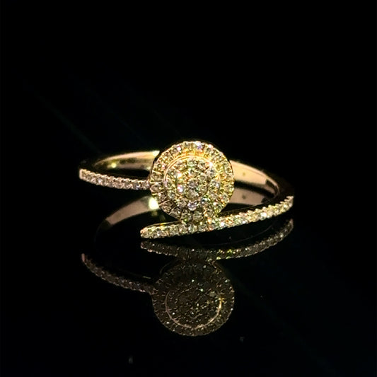 Yellow Gold Round Ring  0.23CT 2.6GR 14K 7"