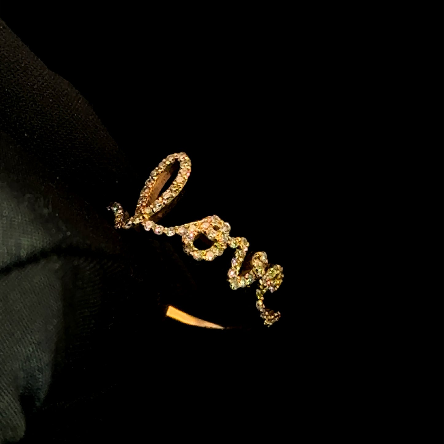 Yellow Gold Love Ring 0.365CT 2.1GR 14K 9"