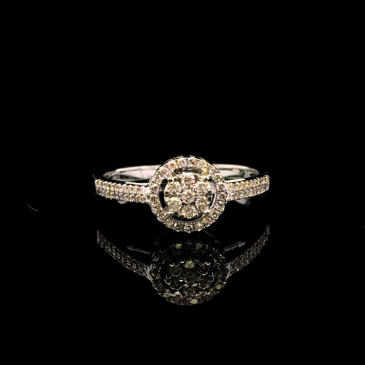 White Gold Engagement Ring 0.35CT 2GR 14K 7"