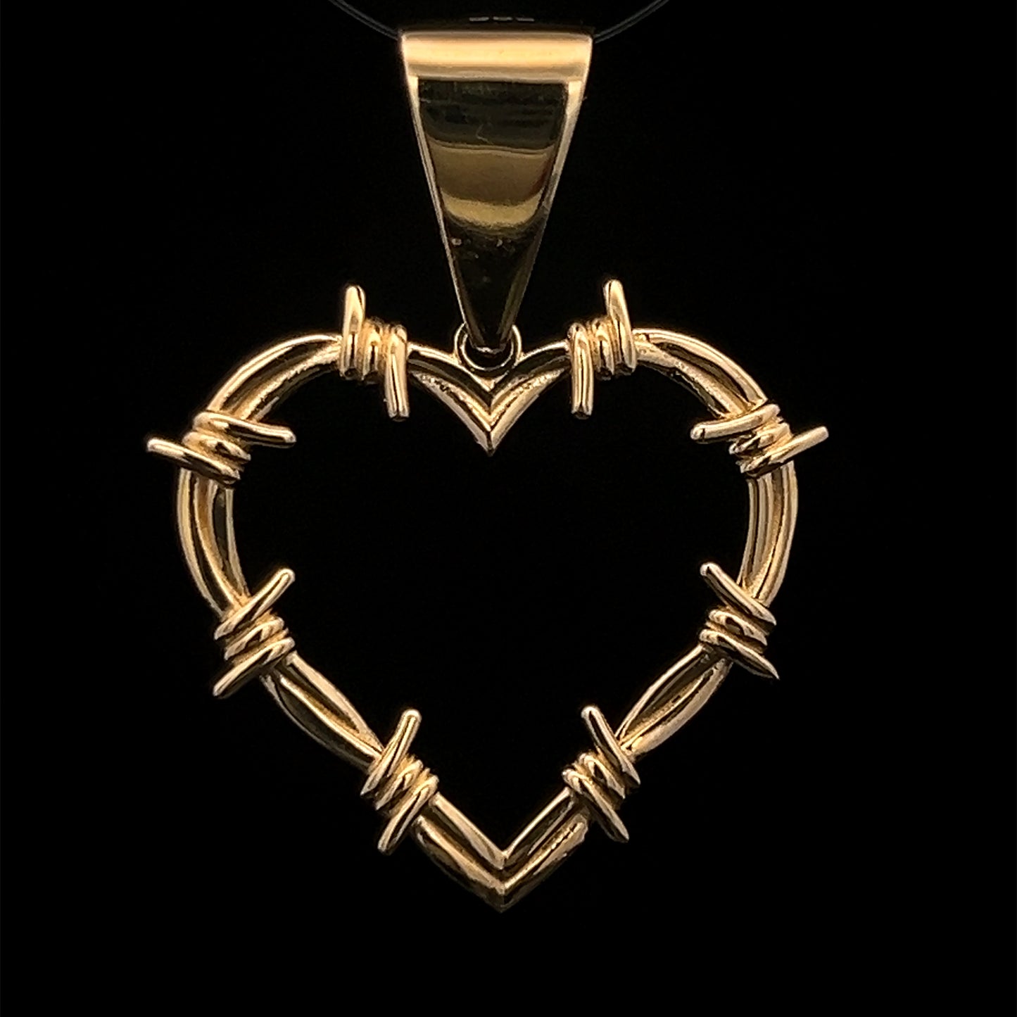 COLGANTE CORAZON ESPINAS 3.7GR 14K