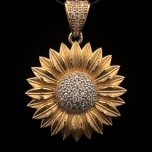 PENDANT GIRASOL CZ 4.6GR 14K