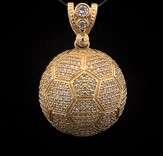 Soccerball Pendant (CZ) 11.1GR 14K