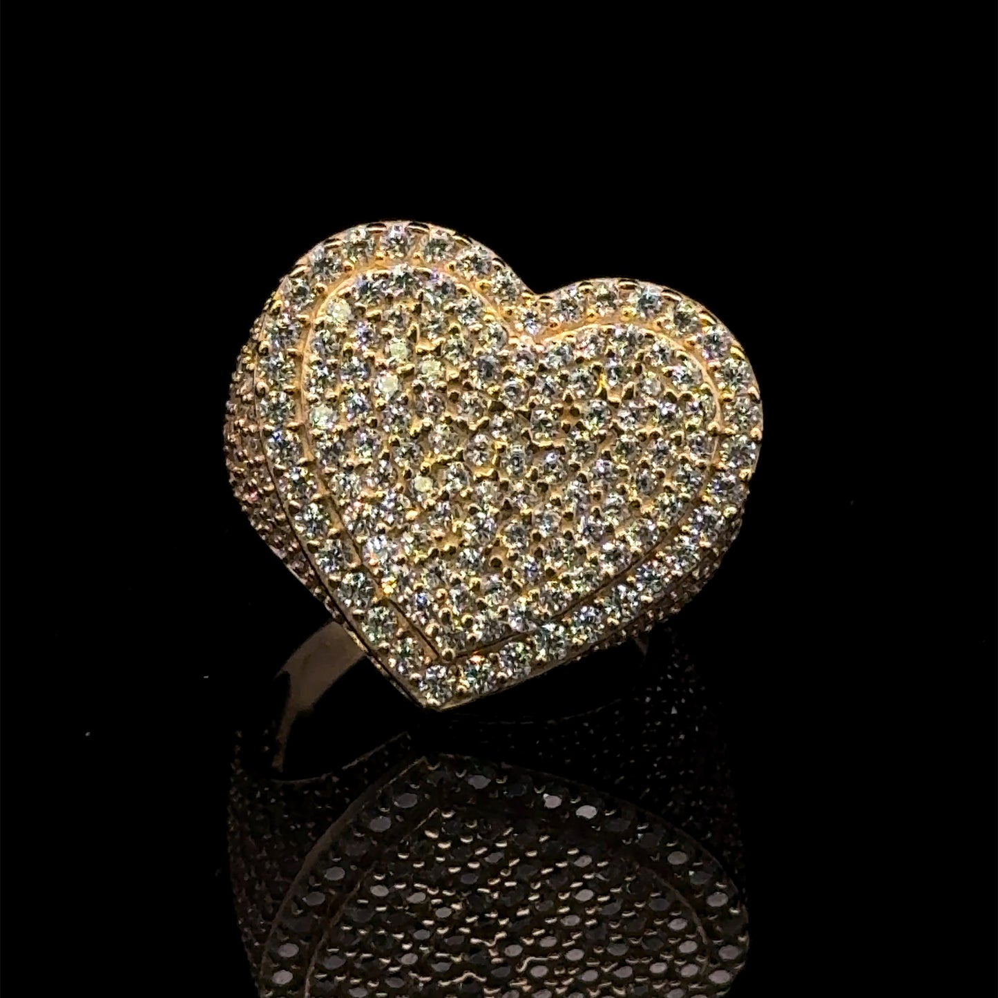 ANILLO CORAZON AMARILLO CZ  6.8GR 9"